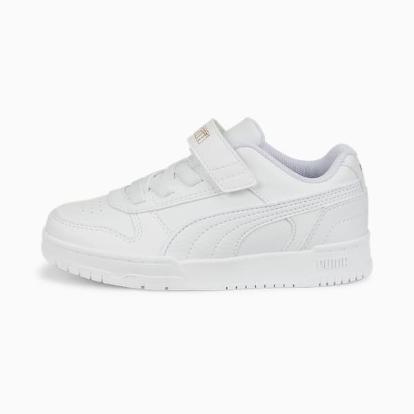 RBD Game Low Sneakers Kids, Puma White-Puma White-Puma Team Gold, large-ZAF