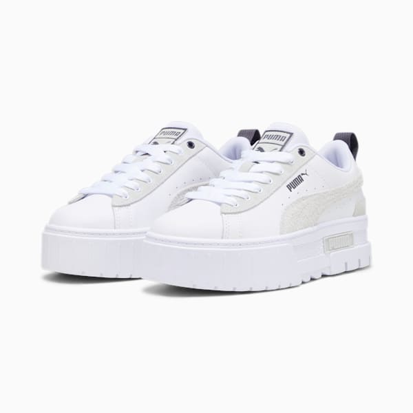 Mayze Mix Women's Sneakers, PUMA White-Dark Coal, large-ZAF