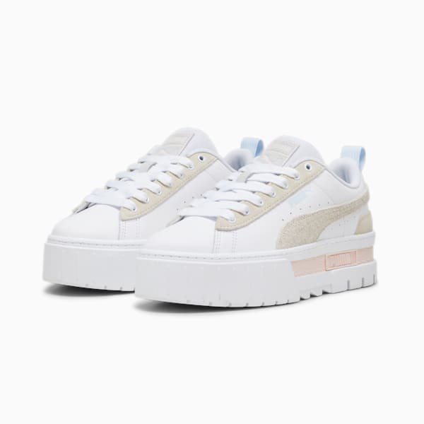 Mayze Mix Women's Sneakers, PUMA White-Alpine Snow, large-ZAF