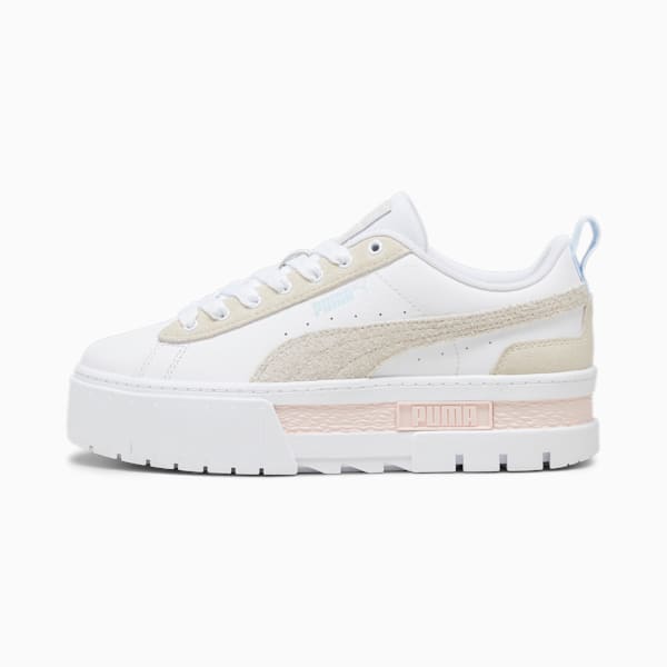 Mayze Mix Women's Sneakers, PUMA White-Alpine Snow, large-ZAF