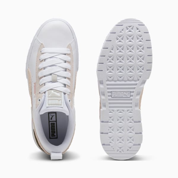 Mayze Mix Women's Sneakers, PUMA White-Alpine Snow-Loden Green, large-ZAF