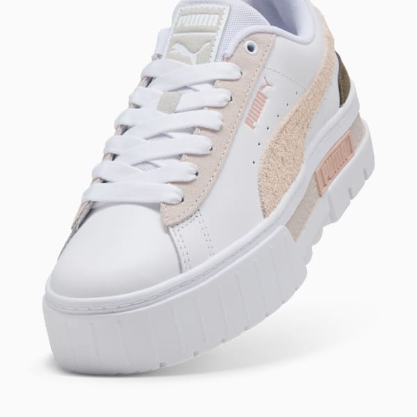 Mayze Mix Women's Sneakers, PUMA White-Alpine Snow-Loden Green, large-ZAF