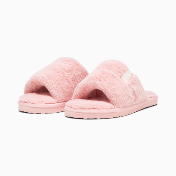 Fluff Solo Slippers Women, Peach Smoothie-PUMA White, large-ZAF