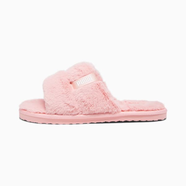 Fluff Solo Slippers Women, Peach Smoothie-PUMA White, large-ZAF