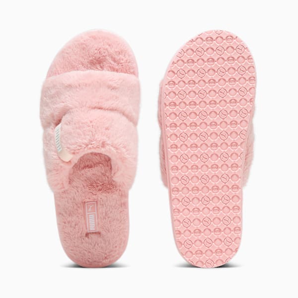 Fluff Solo Slippers Women, Peach Smoothie-PUMA White, large-ZAF