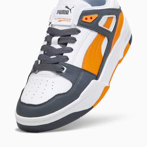 Slipstream Leather Sneakers, Puma White-Pumpkin Pie, large-ZAF