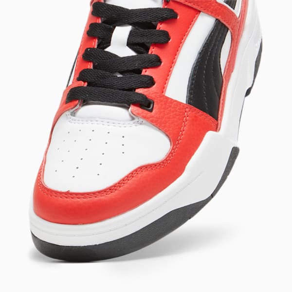 Slipstream Leather Sneakers, PUMA White-PUMA Black-PUMA Red, large-ZAF