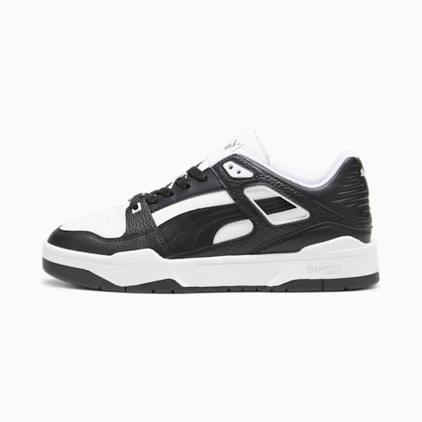 Slipstream Leather Sneakers, PUMA White-PUMA Black-PUMA Black, large-ZAF