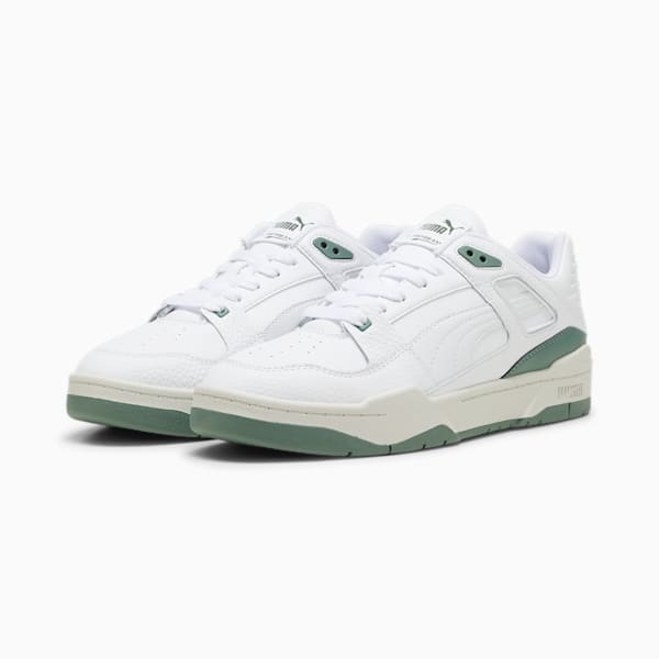 Slipstream Leather Sneakers, PUMA White-Eucalyptus, large-ZAF