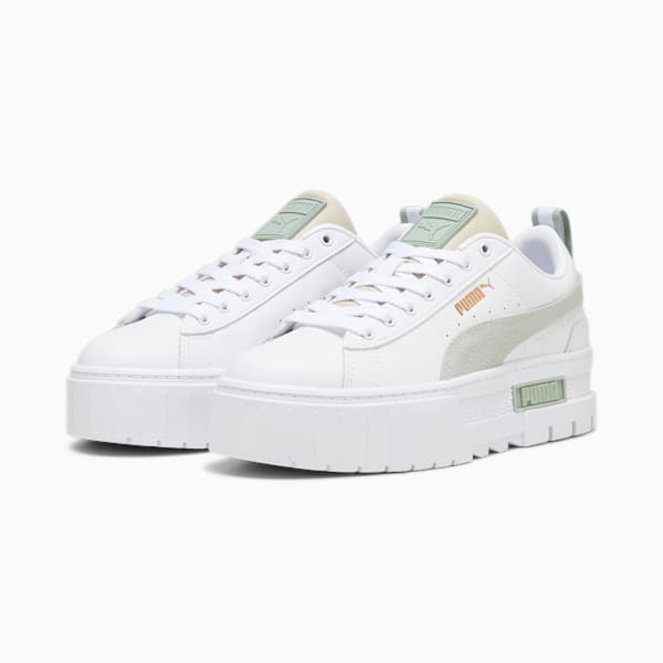 Zapatillas Mayze Lth para mujer, PUMA White-Granola, large-ARG