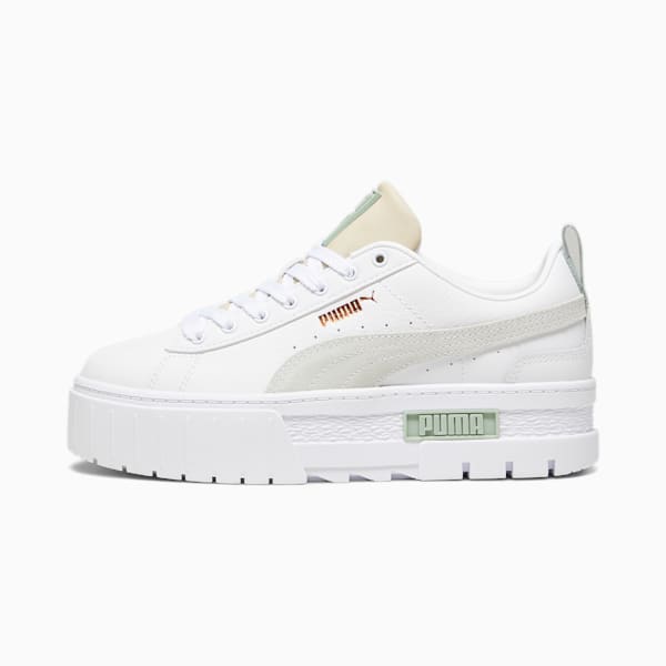 Zapatillas Mayze Lth para mujer, PUMA White-Granola, large-ARG