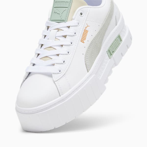 Zapatillas Mayze Lth para mujer, PUMA White-Granola, large-ARG