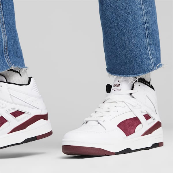 Slipstream Hi Leather Sneakers, Puma White-Dark Jasper, large-ZAF