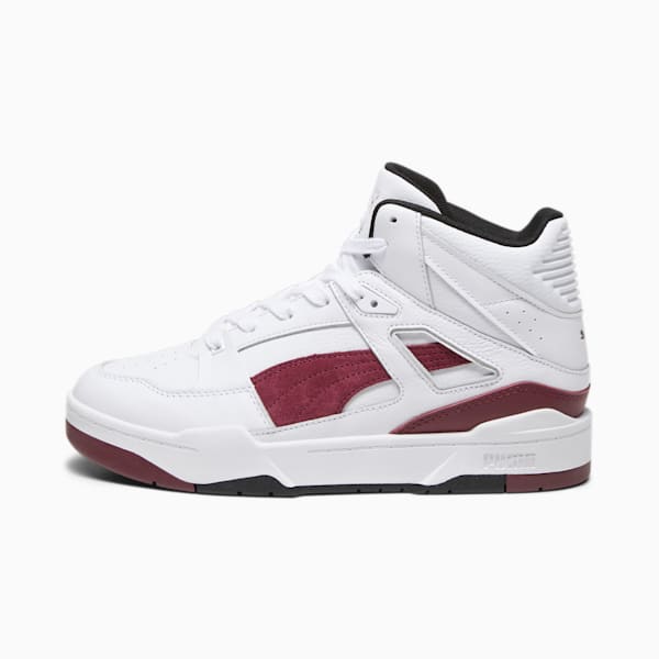 Slipstream Hi Leather Sneakers, Puma White-Dark Jasper, large-ZAF