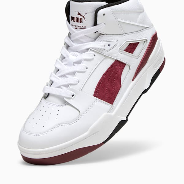 Slipstream Hi Leather Sneakers, Puma White-Dark Jasper, large-ZAF