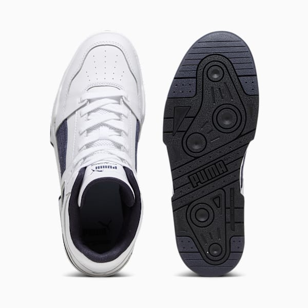 Slipstream Hi Leather Sneakers, Puma White-New Navy, large-MEX