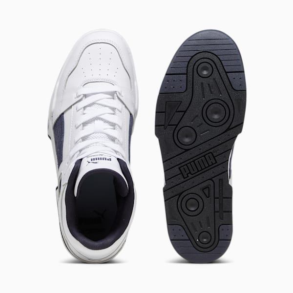 Slipstream Hi Leather Sneakers, Puma White-New Navy, large-ZAF