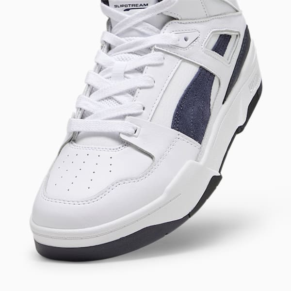 Slipstream Hi Leather Sneakers, Puma White-New Navy, large-ZAF