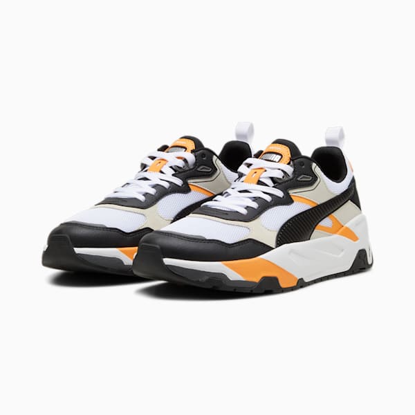 Trinity Sneakers Men, PUMA White-PUMA Black-Vapor Gray-Clementine, large-ZAF