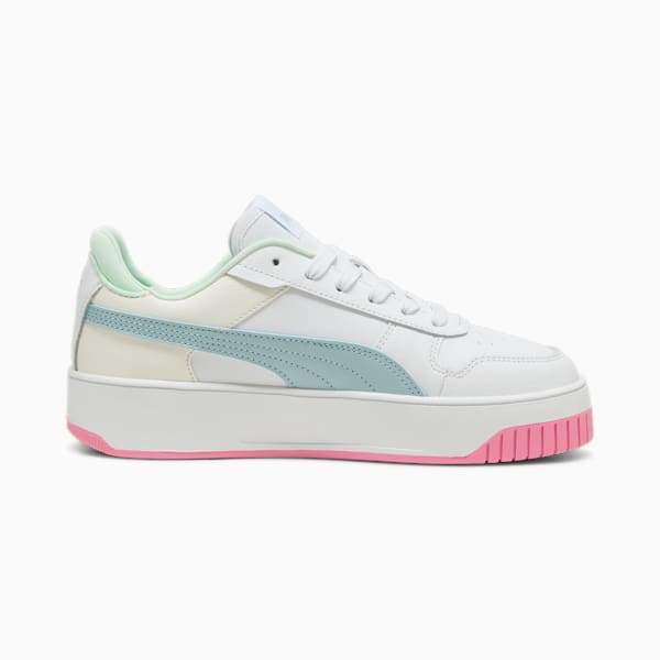 Carina Street Sneakers Women, PUMA White-Turquoise Surf-PUMA Silver, large-ZAF