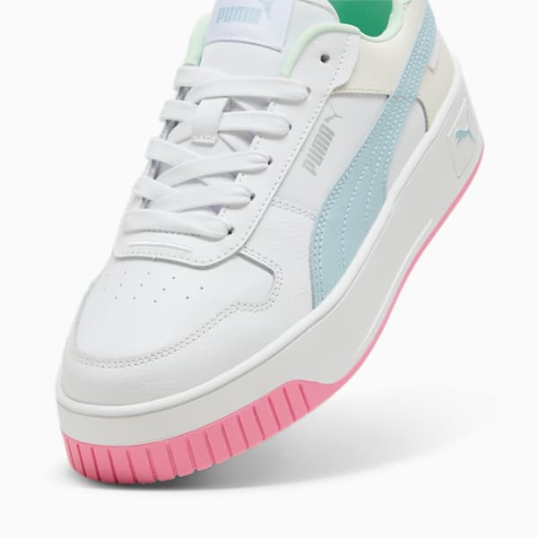 Carina Street Sneakers Women, PUMA White-Turquoise Surf-PUMA Silver, large-ZAF
