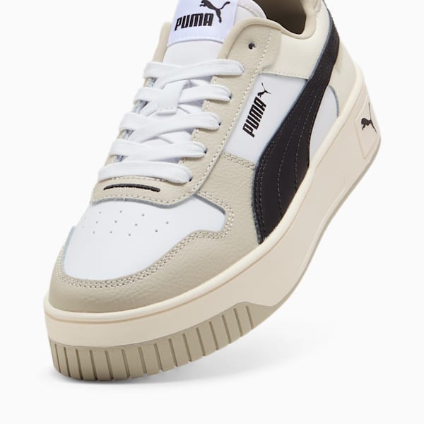 Carina Street Sneakers Women, PUMA White-PUMA Black-Desert Dust, large-ZAF
