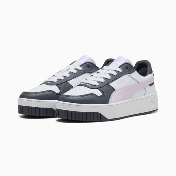 Carina Street Sneakers Women, PUMA White-Lilac Frost-Galactic Gray, large-ZAF