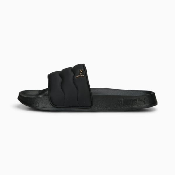 Sandalias para mujer Leadcat 2.0 Puffy, PUMA Black-Metallic Gold, large-MEX