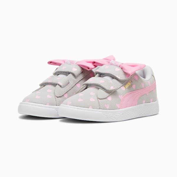 Zapatillas para niñas Suede Classic Re-Bow, Silver Mist-Pink Lilac, large-ARG