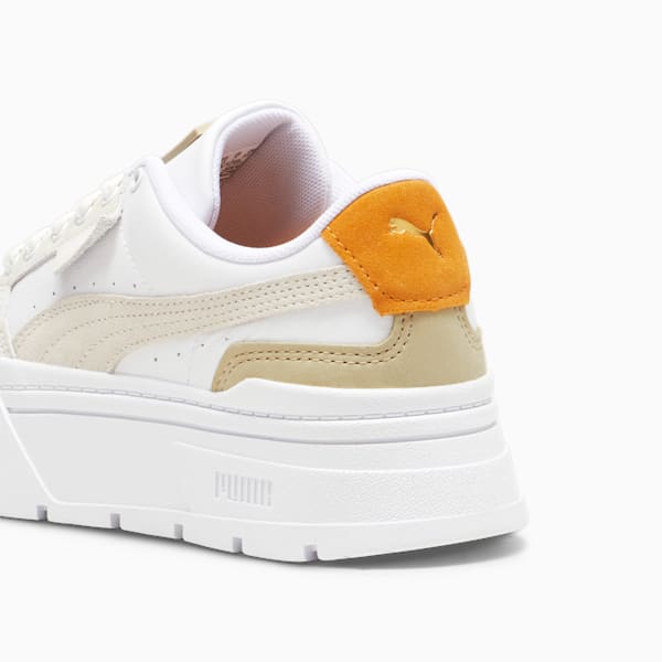 Mayze Stack Luxe Sneakers Women, PUMA White-Ginger Tea, large-ZAF