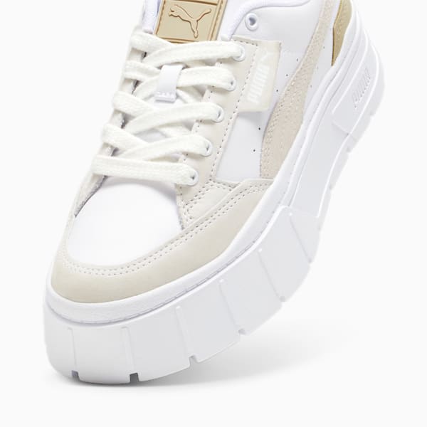Mayze Stack Luxe Sneakers Women, PUMA White-Ginger Tea, large-ZAF