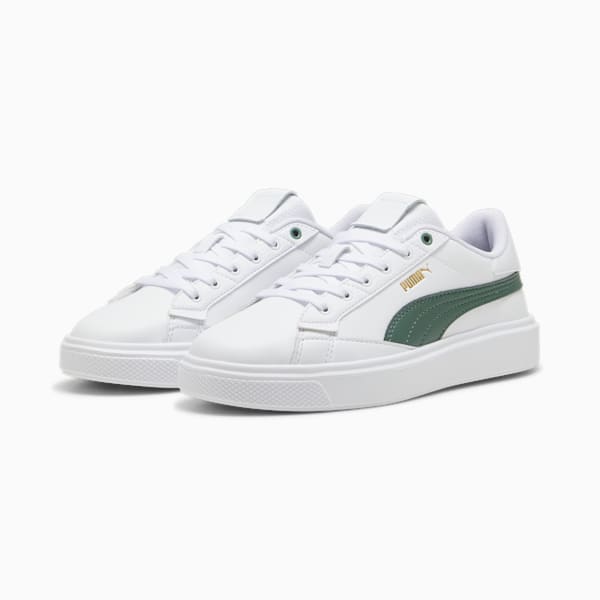 Lajla Leather Sneakers Women, PUMA White-Eucalyptus, large-ZAF