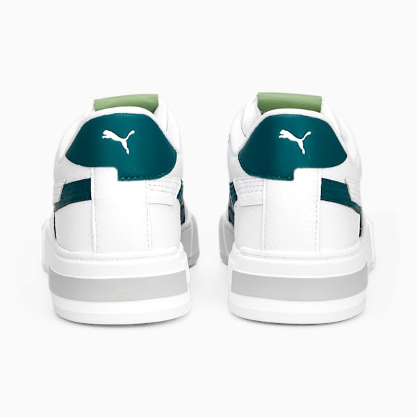 CA Pro Glitch Leather Sneakers, PUMA White-Varsity Green-Feather Gray, large-ZAF