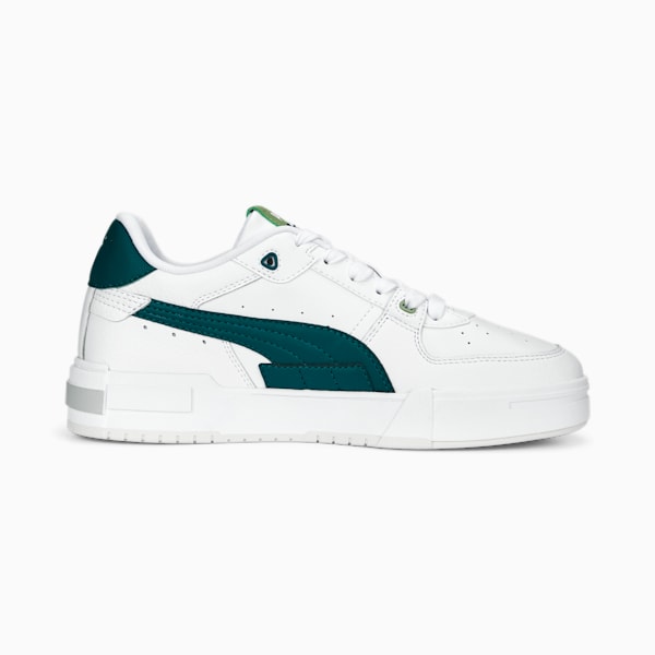 CA Pro Glitch Leather Sneakers, PUMA White-Varsity Green-Feather Gray, large-ZAF