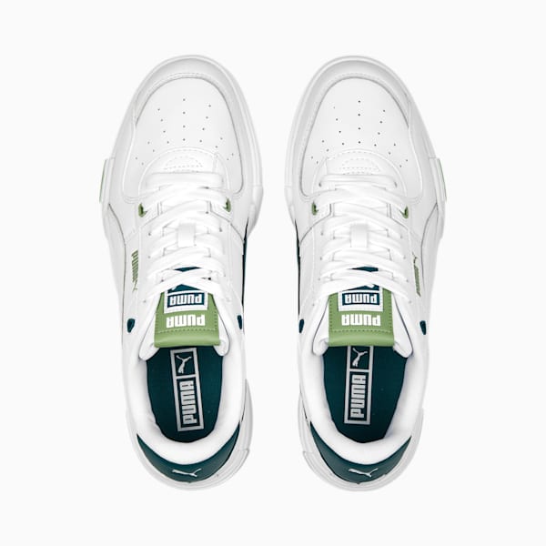 CA Pro Glitch Leather Sneakers, PUMA White-Varsity Green-Feather Gray, large-ZAF