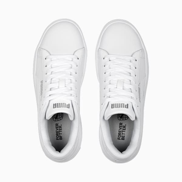 Tenis Smash Platform V3 Gamuza para mujer, PUMA White-PUMA Silver, large-MEX