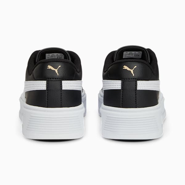 Tenis Smash Platform V3 Gamuza para mujer, PUMA Black-PUMA White-PUMA Gold, large-MEX