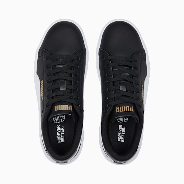 Tenis Smash Platform V3 Gamuza para mujer, PUMA Black-PUMA White-PUMA Gold, large-MEX