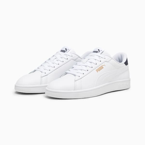 Tenis Smash 3.0 Cuero, PUMA White-PUMA Navy-PUMA Gold, large-MEX