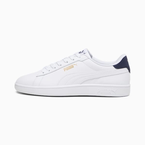 Tenis Smash 3.0 Cuero, PUMA White-PUMA Navy-PUMA Gold, large-MEX