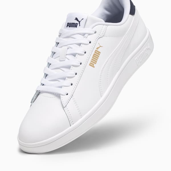 Tenis Smash 3.0 Cuero, PUMA White-PUMA Navy-PUMA Gold, large-MEX