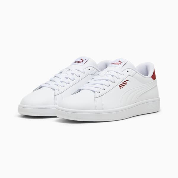 Smash 3.0 L Sneakers, PUMA White-Intense Red, large-ZAF