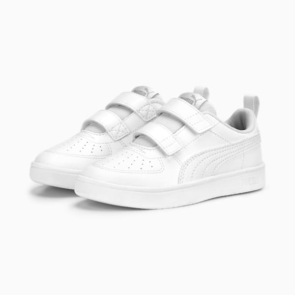 PUMA Rickie V Sneakers Kids, PUMA White-PUMA White-Cool Light Gray, large-MEX