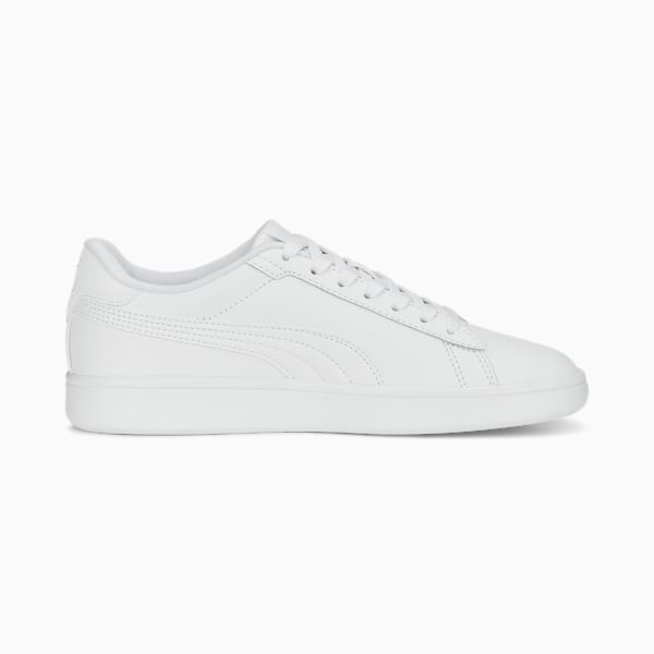 Smash 3.0 Leather Sneakers Youth, PUMA White-Cool Light Gray, large-MEX