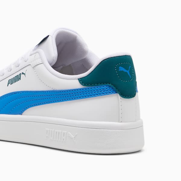 Tenis juveniles Smash 3.0, PUMA White-Hyperlink Blue-Cold Green, large-MEX