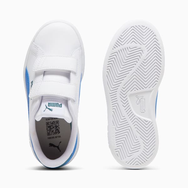 Tenis Smash 3.0 Leather V para niños, PUMA White-Hyperlink Blue-Cold Green, large-MEX