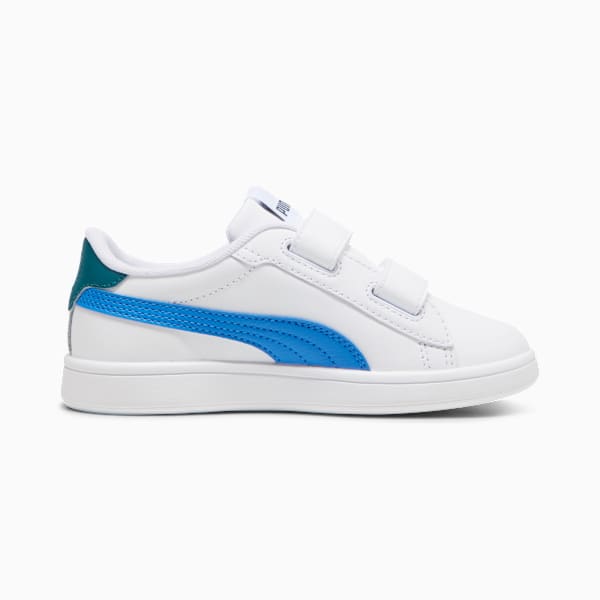 Tenis Smash 3.0 Leather V para niños, PUMA White-Hyperlink Blue-Cold Green, large-MEX