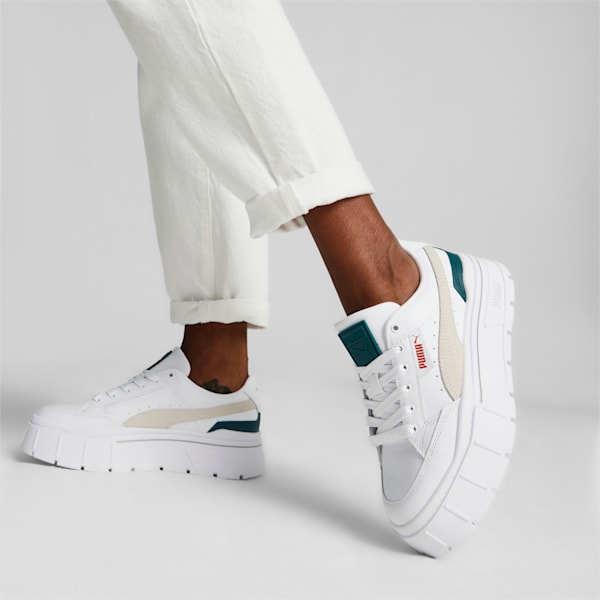 Zapatillas para mujer Mayze Stack, PUMA White-Malachite, large-ARG