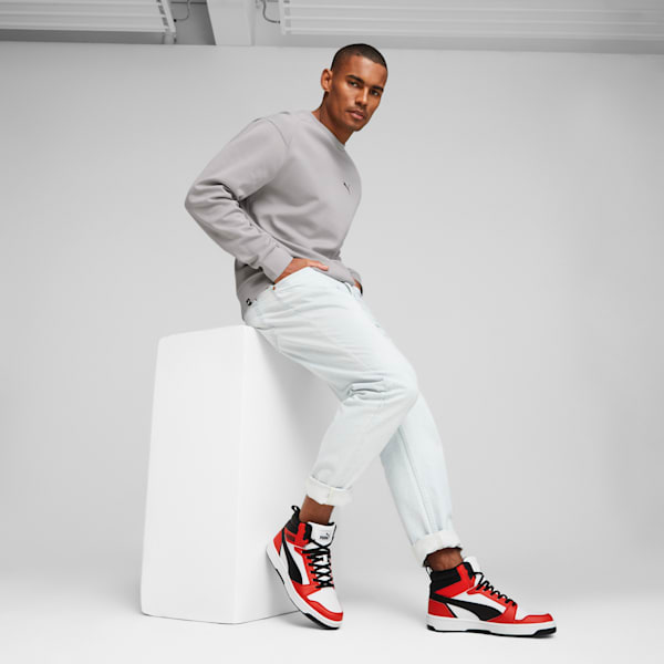 Rebound Sneakers, PUMA White-PUMA Black-For All Time Red, large-MEX