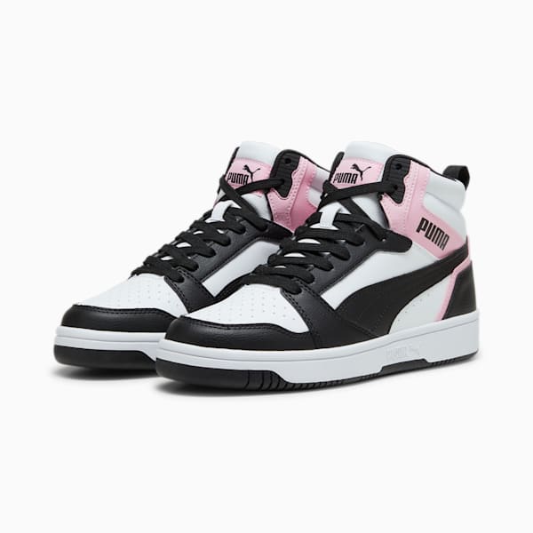 Rebound Sneakers, PUMA White-PUMA Black-Pink Lilac, large-ZAF